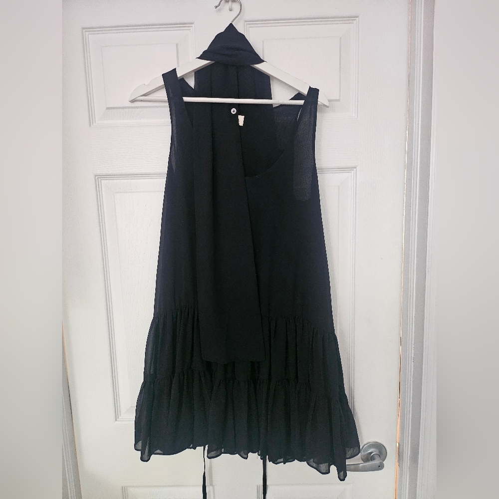 Black Diesel Mini Dress with Scarf